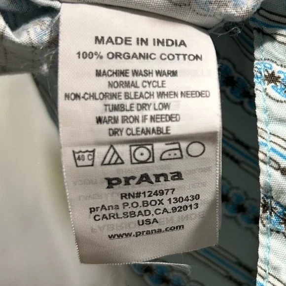 Prana Button Down Organic Cotton Mens Short Sleeve Relaxed Fit Shirt Sz XL - Picture 12 of 13